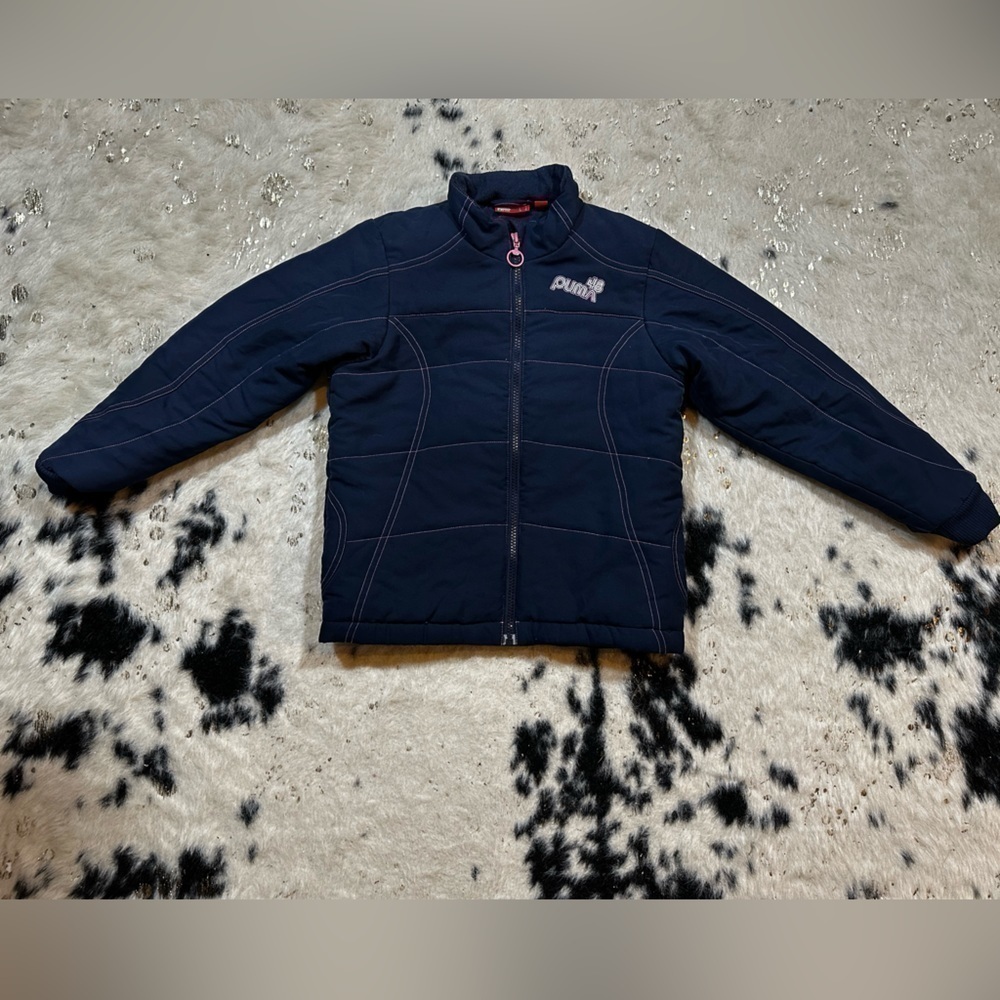 PUMA Girl’s Navy Blue Puffer Coat Size Small